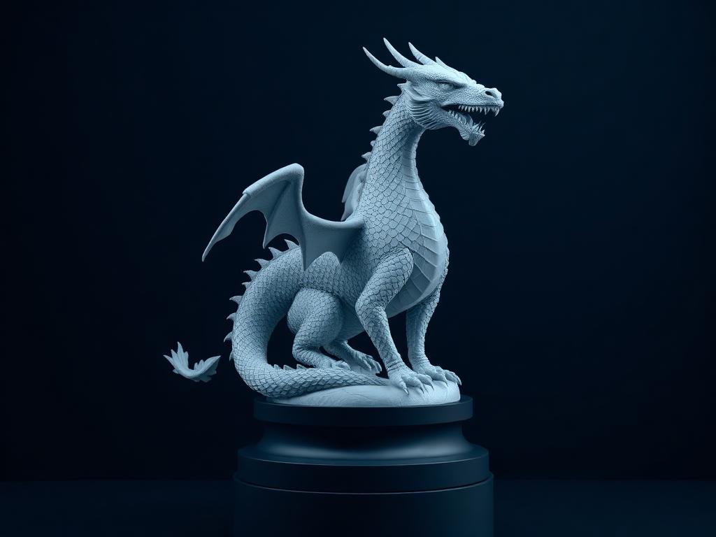 Ember Dragon Sculpture — Animals 3D model preview