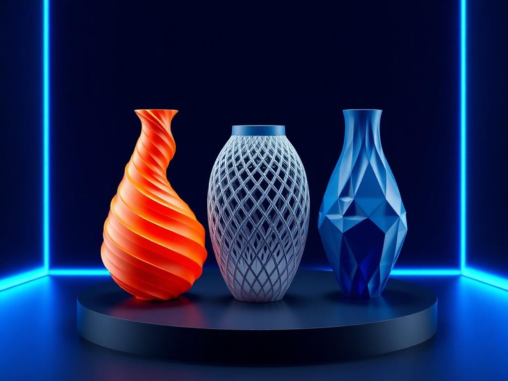 Vases — printable 3D models including Twisted vase، Lattice vase، Geometric vase